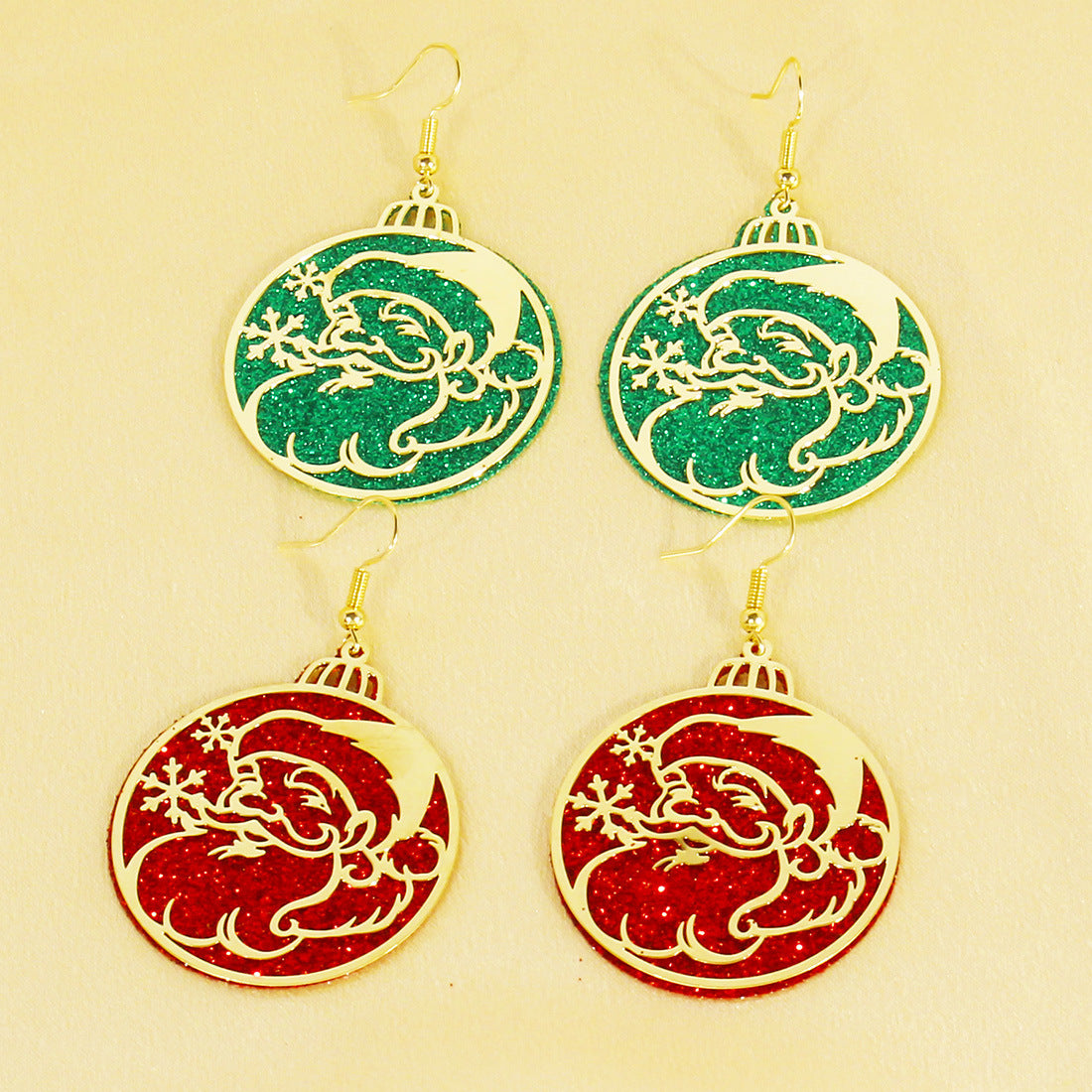 Wholesale Christmas Santa Claus Christmas Tree Metal Earrings